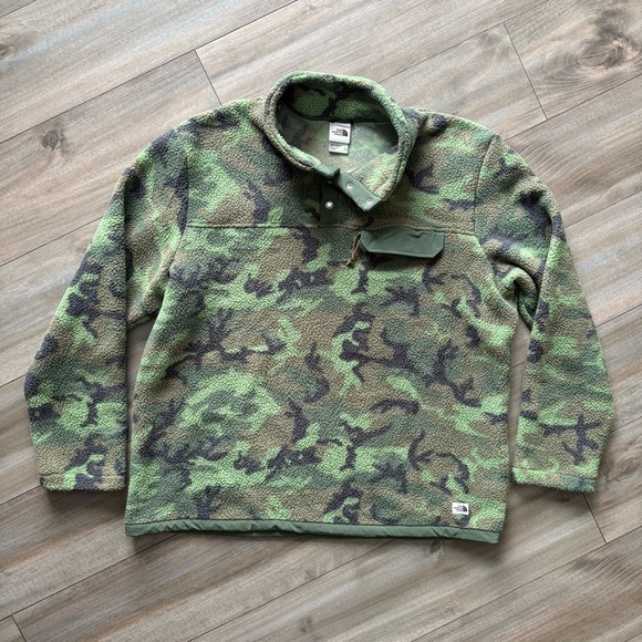 The North Face Men’s Fleece Pullover Camouflage Sweater Size XXL - Picture 2 of 9